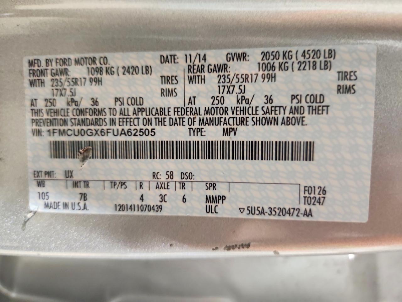 2015 FORD ESCAPE SE photo 34