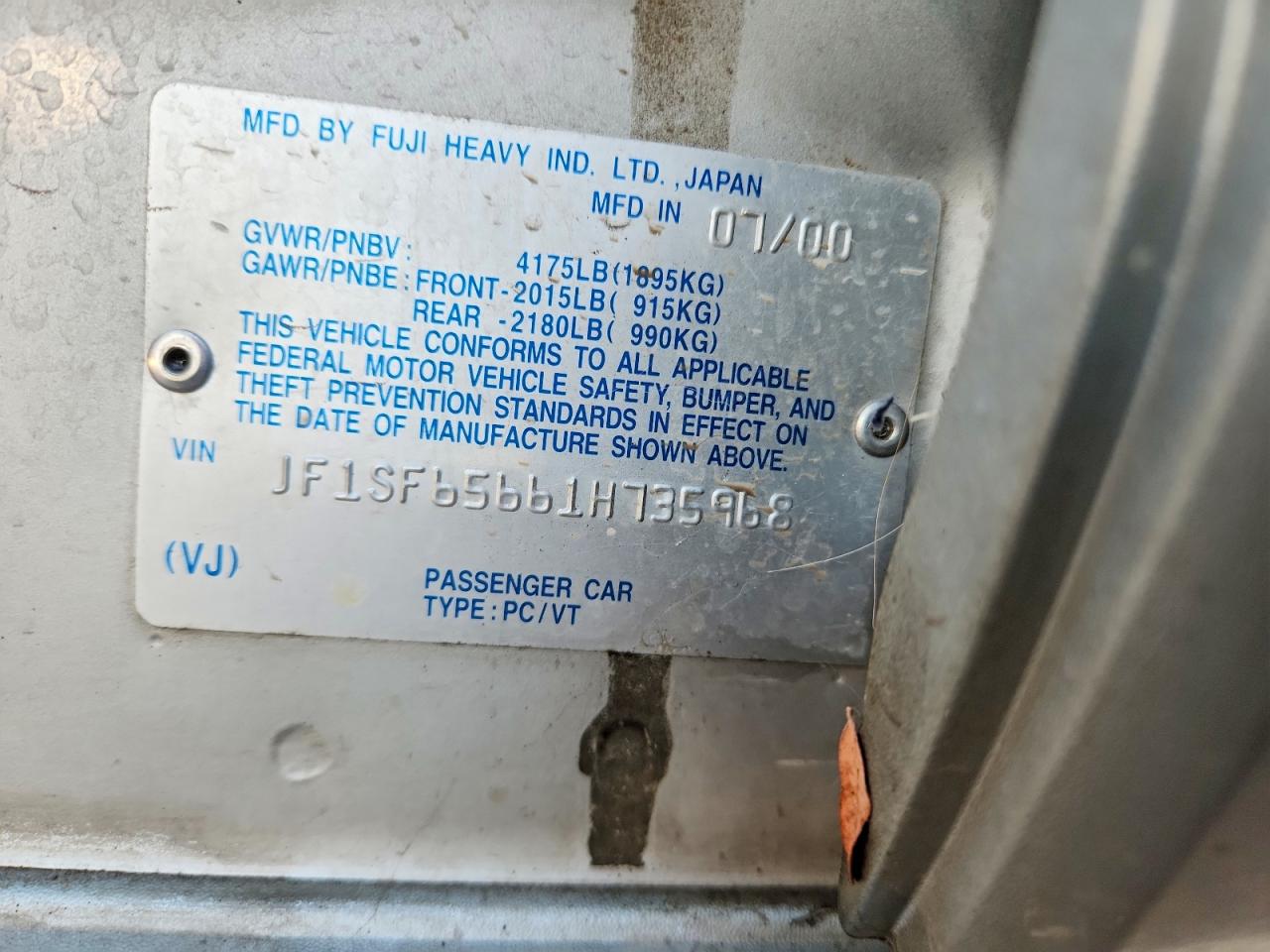 2001 SUBARU FORESTER S photo 34