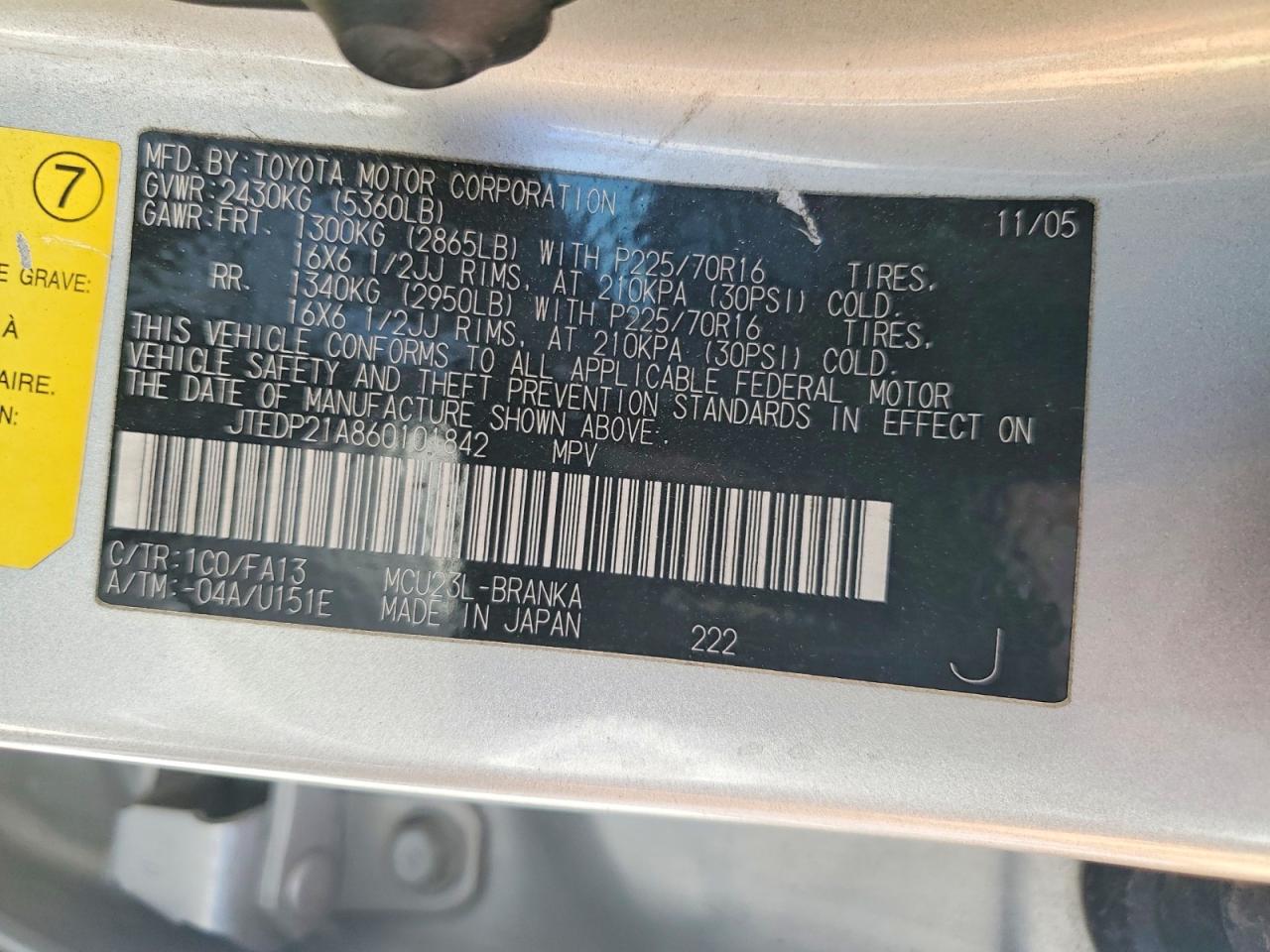 2006 TOYOTA HIGHLANDER BASE photo 27