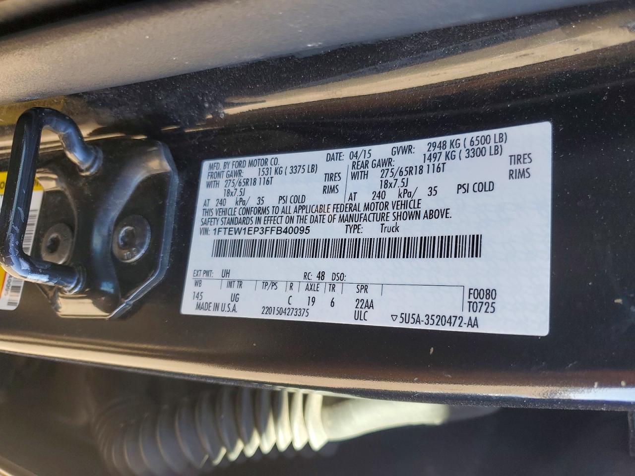 2015 FORD F150 SUPERCREW photo 12