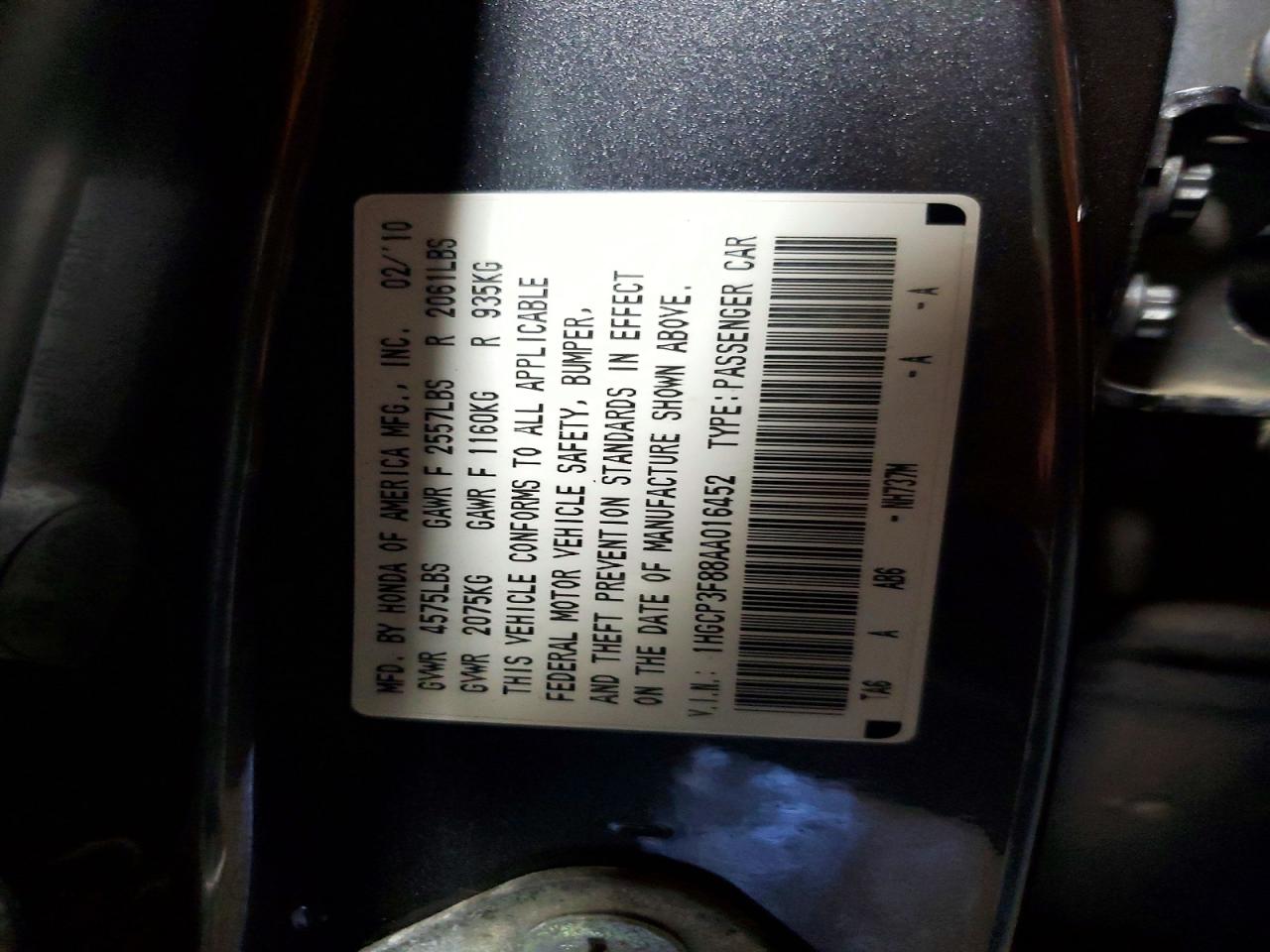 2010 HONDA ACCORD EXL photo 23