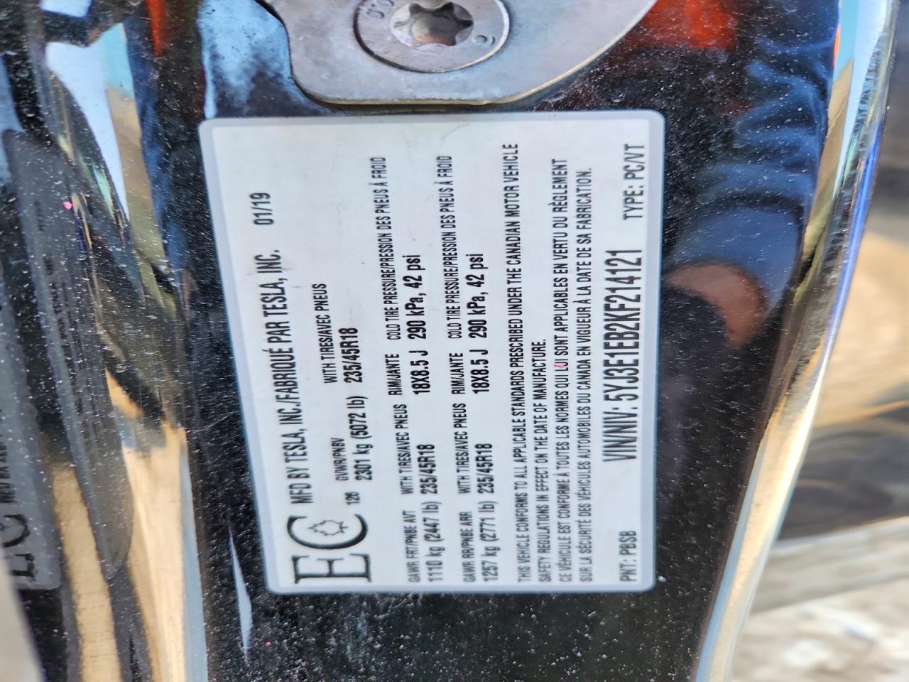 2019 TESLA MODEL 3 photo 37