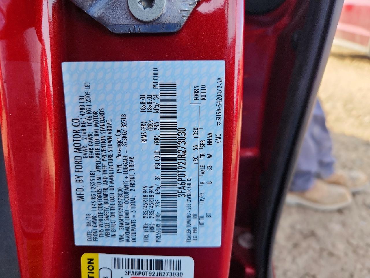 2018 FORD FUSION SE photo 12