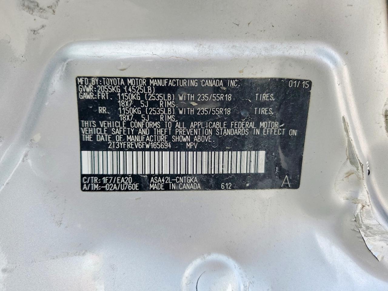 2015 TOYOTA RAV4 LIMITED photo 37