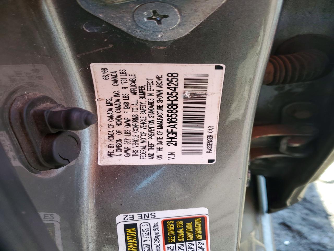 2008 HONDA CIVIC LX photo 23