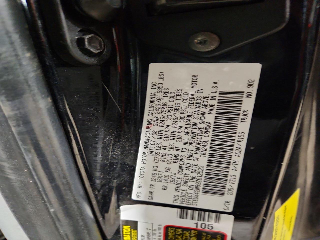 2009 TOYOTA TACOMA BASE photo 12