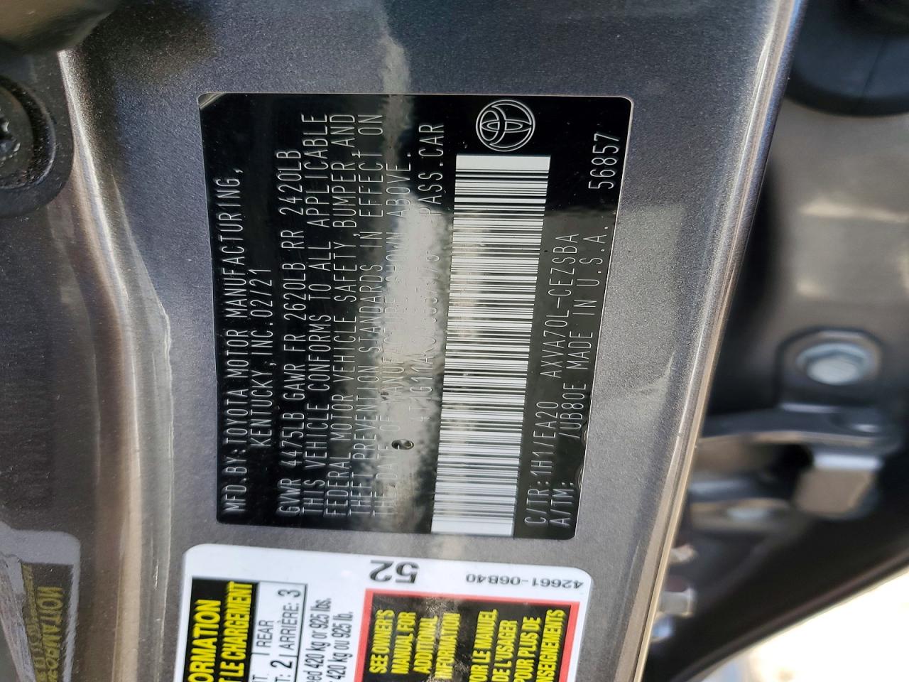 2021 TOYOTA CAMRY SE photo 12