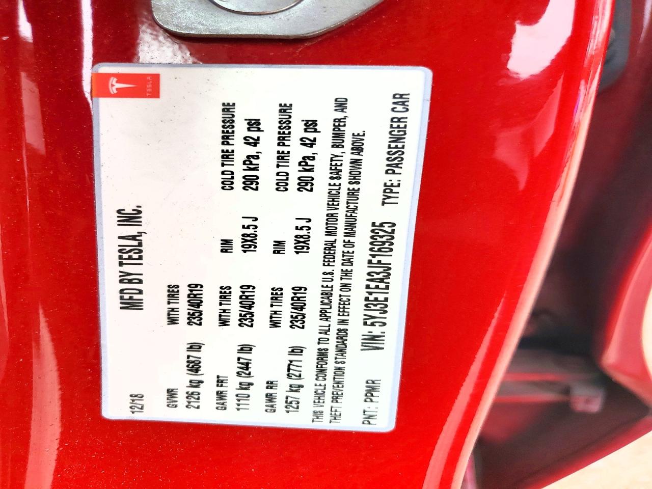 2018 TESLA MODEL 3 photo 23