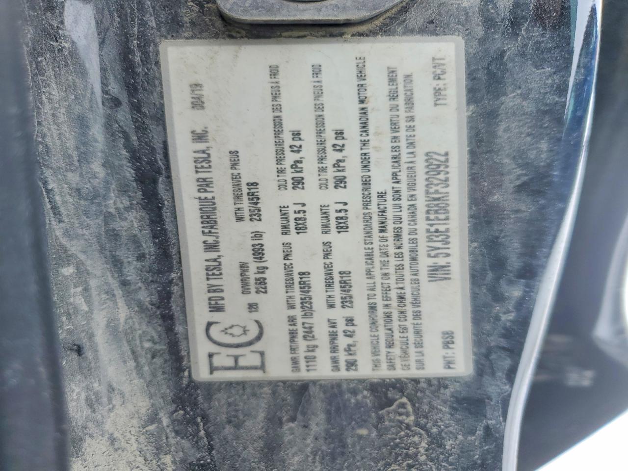 2019 TESLA MODEL 3 photo 23