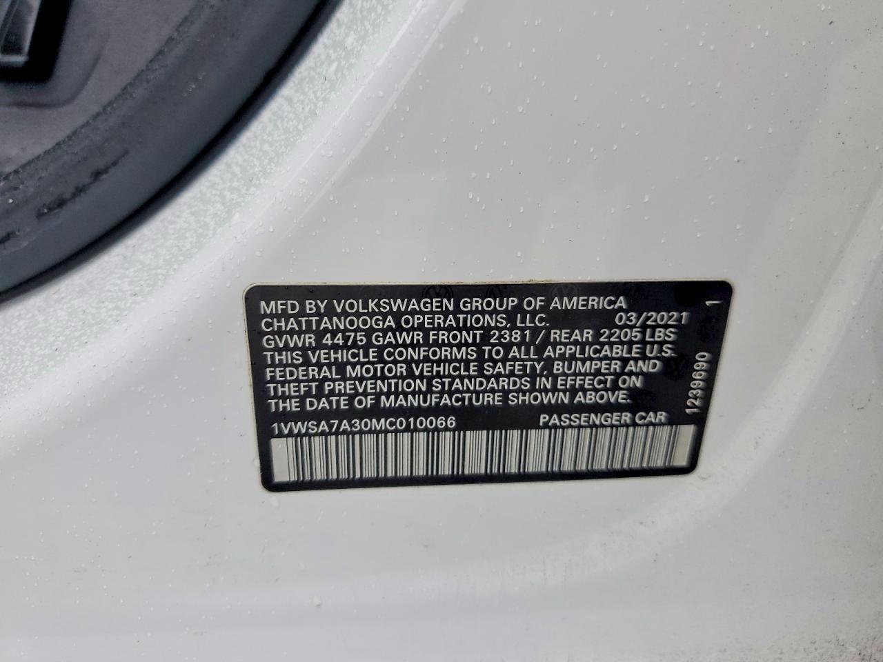 2021 VOLKSWAGEN PASSAT SE photo 12