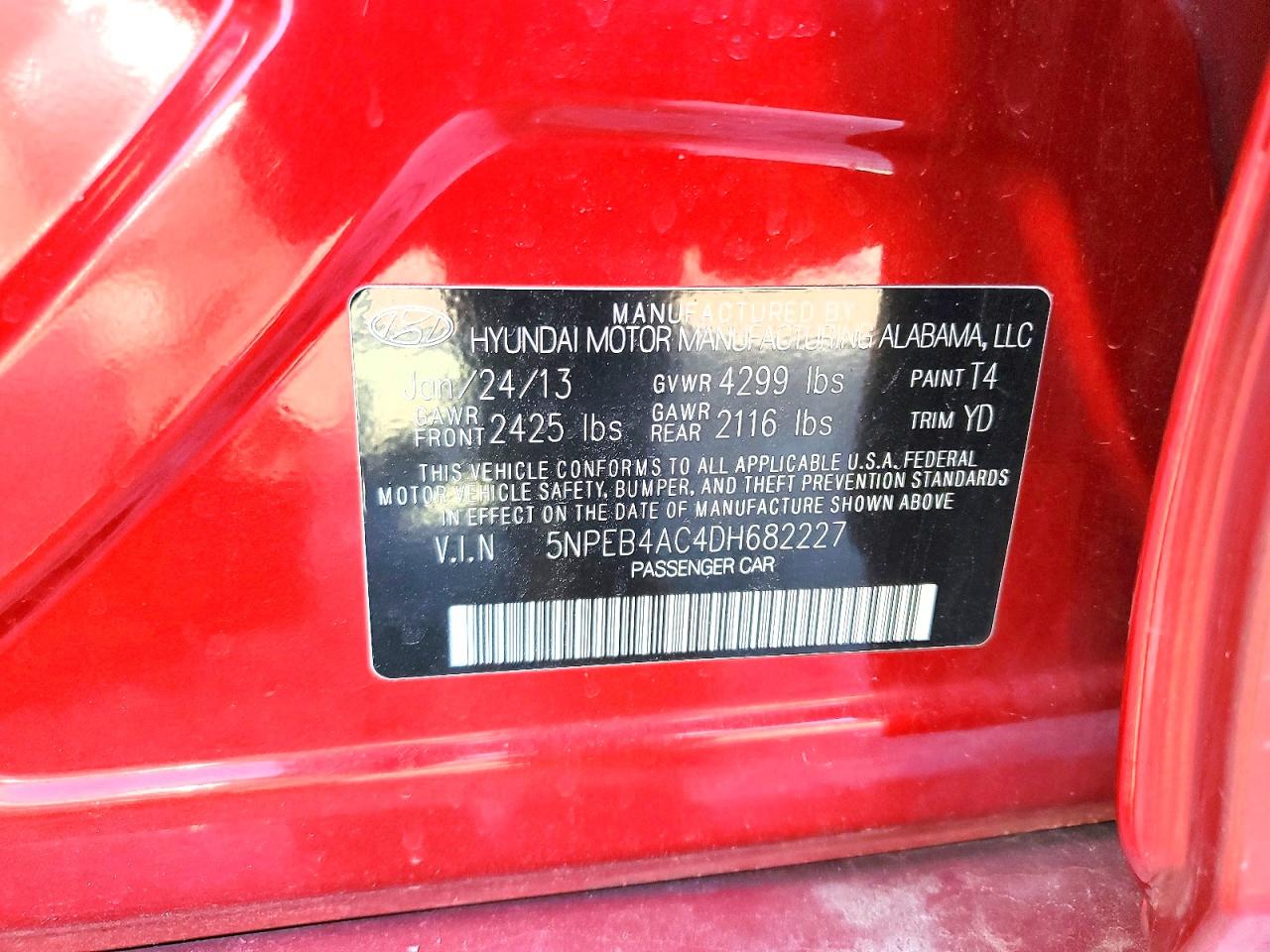 2013 HYUNDAI SONATA GLS photo 23