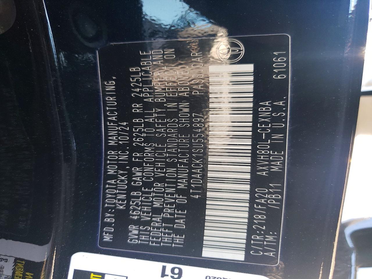 2025 TOYOTA CAMRY LE photo 12