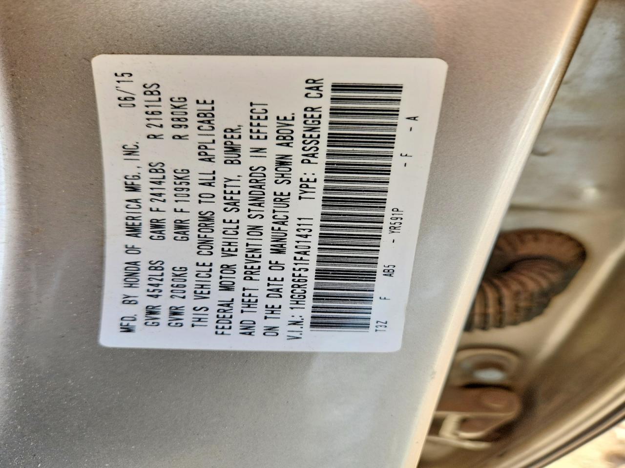2015 HONDA ACCORD HYBRID EXL photo 12