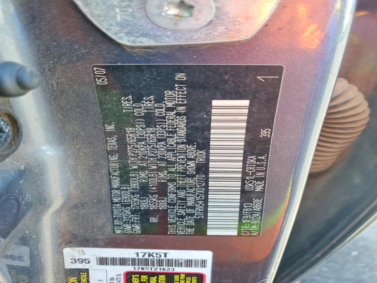 2007 TOYOTA TUNDRA SR5 photo 13