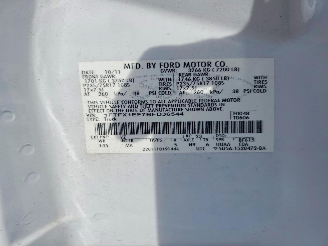 2011 FORD F150 SUPER CAB photo 12