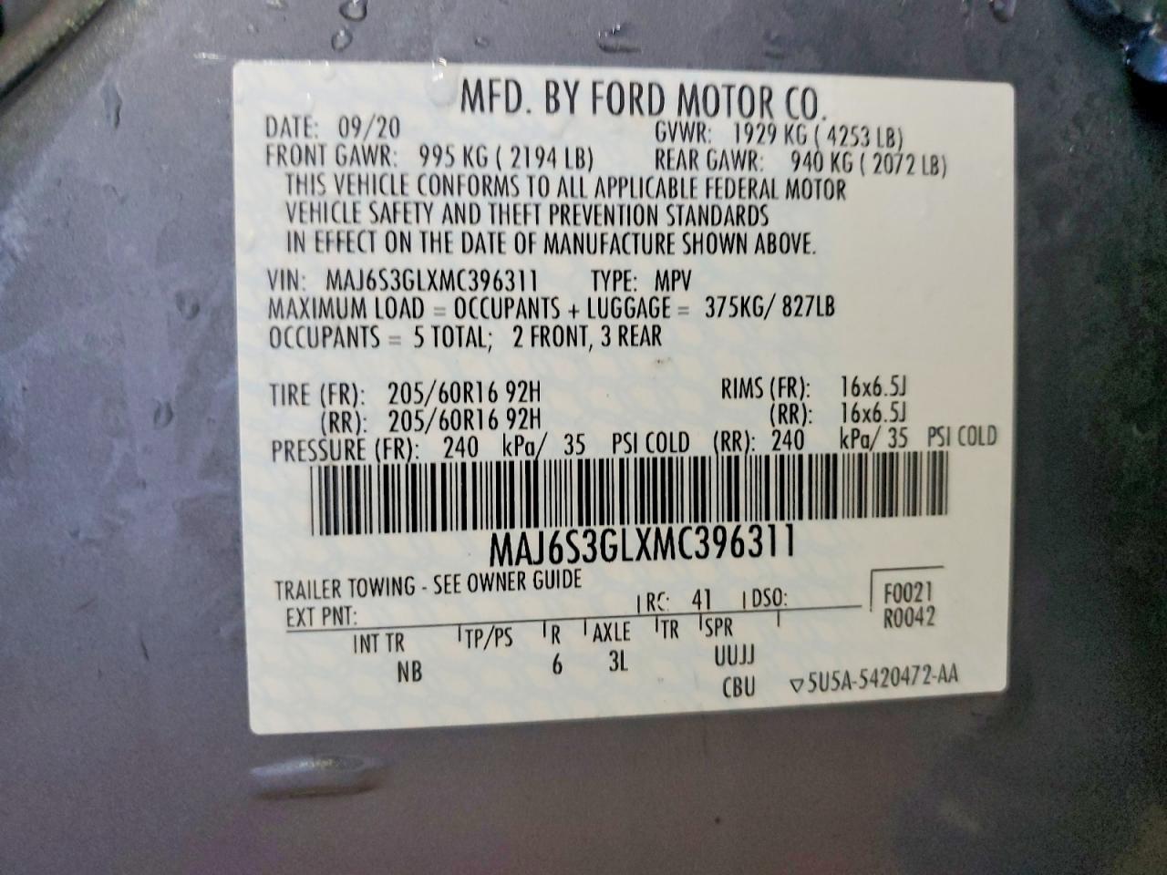 2021 FORD ECOSPORT SE photo 34