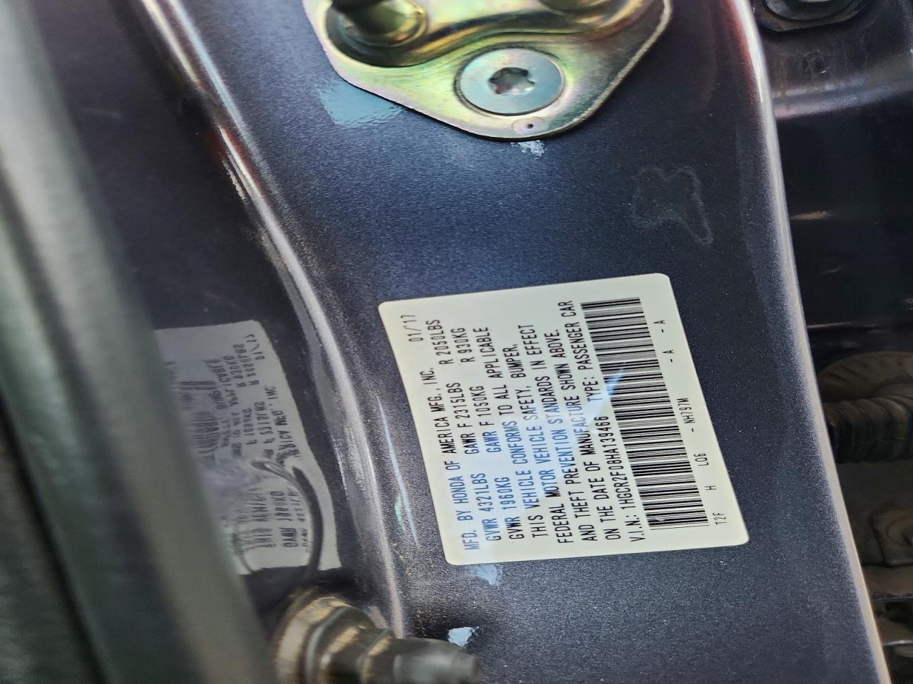 2017 HONDA ACCORD EX photo 23
