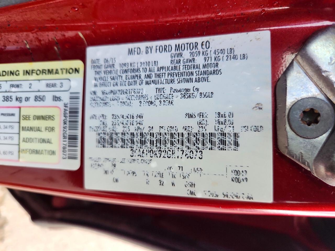 2016 FORD FUSION TITANIUM photo 34