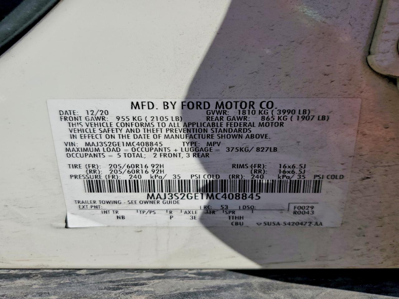 2021 FORD ECOSPORT SE photo 40
