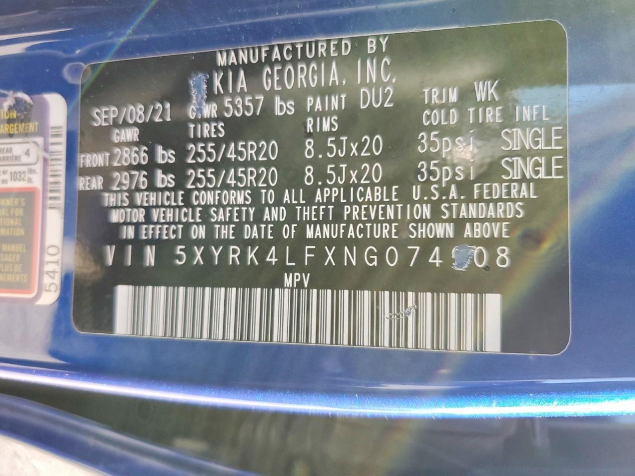 2022 KIA SORENTO SX PRESTIGE photo 34