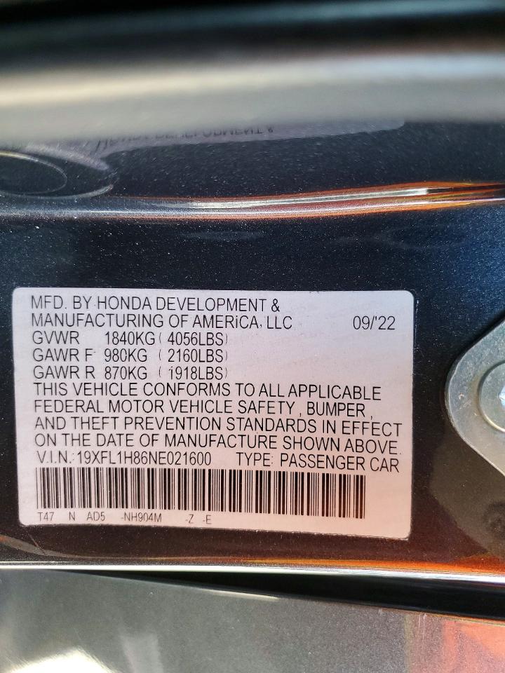 2022 HONDA CIVIC photo 23