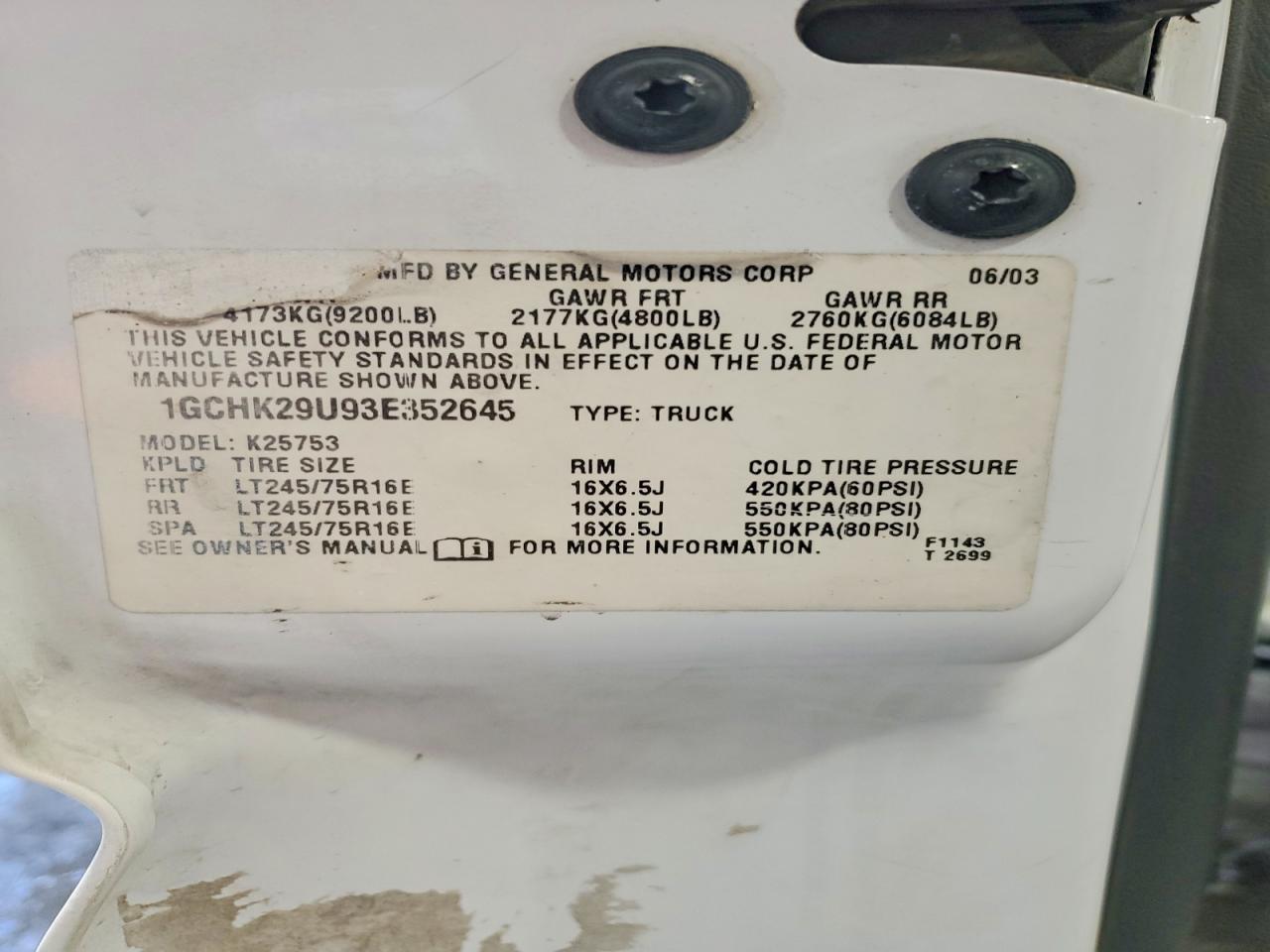 2003 CHEVROLET SILVERADO K2500 HEAVY DUTY photo 12