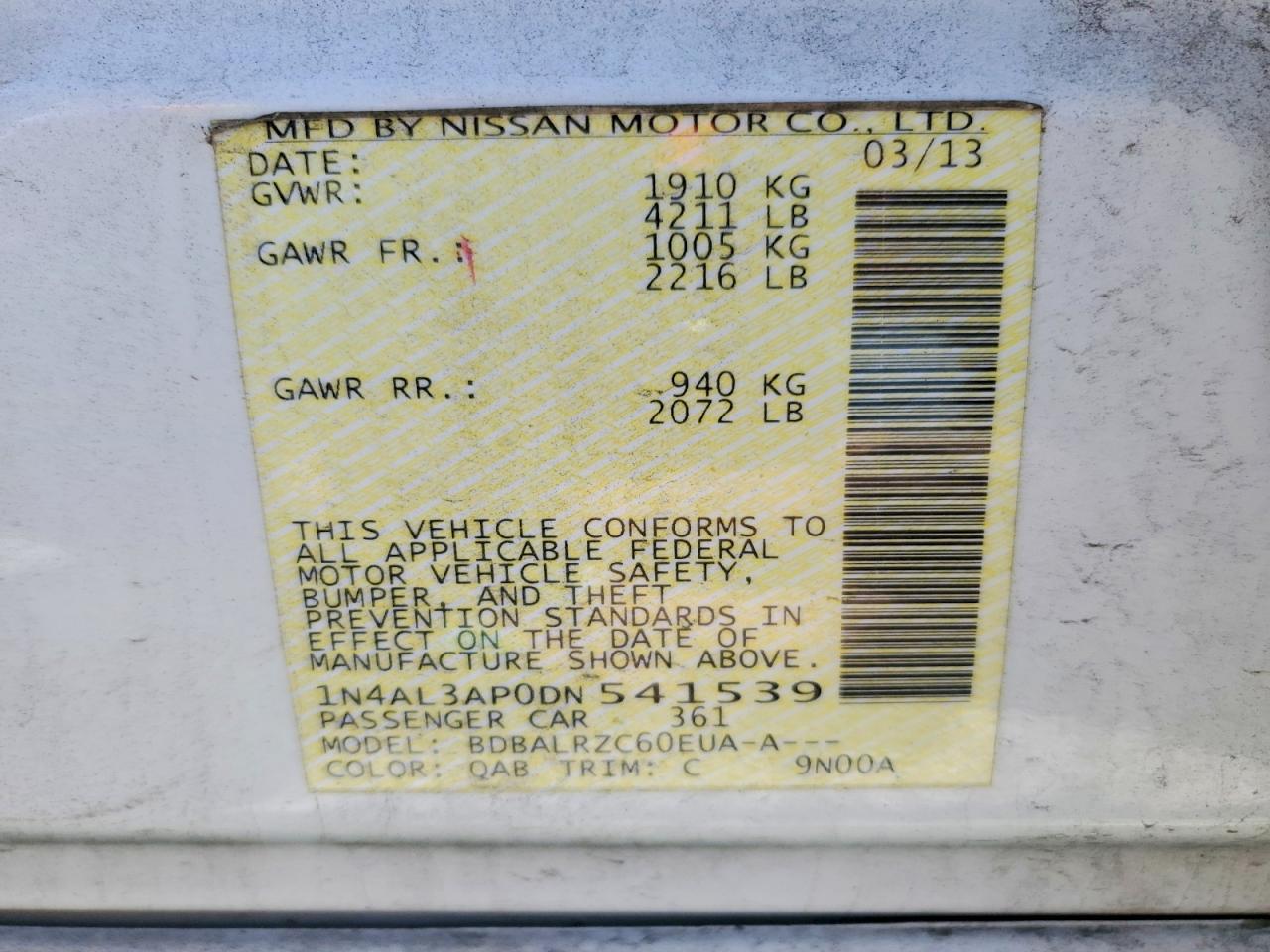 2013 NISSAN ALTIMA 2.5 photo 25