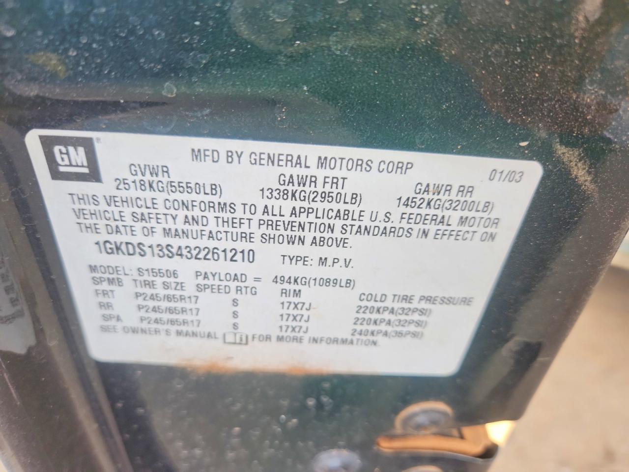 2003 GMC ENVOY photo 12