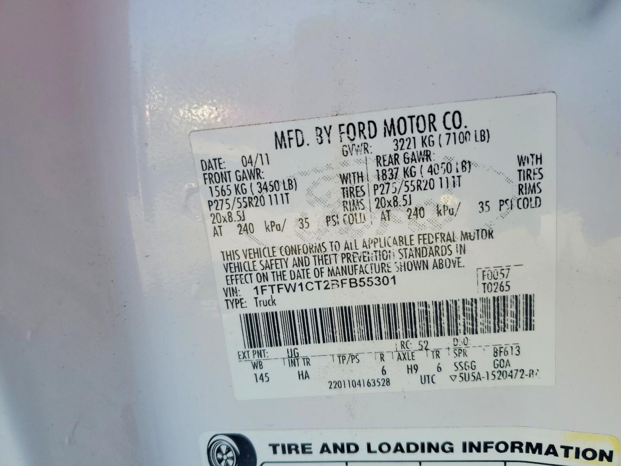 2011 FORD F150 SUPERCREW photo 12