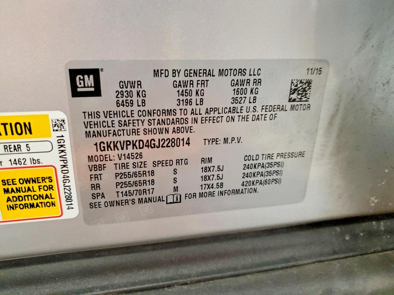 2016 GMC ACADIA SLE photo 13