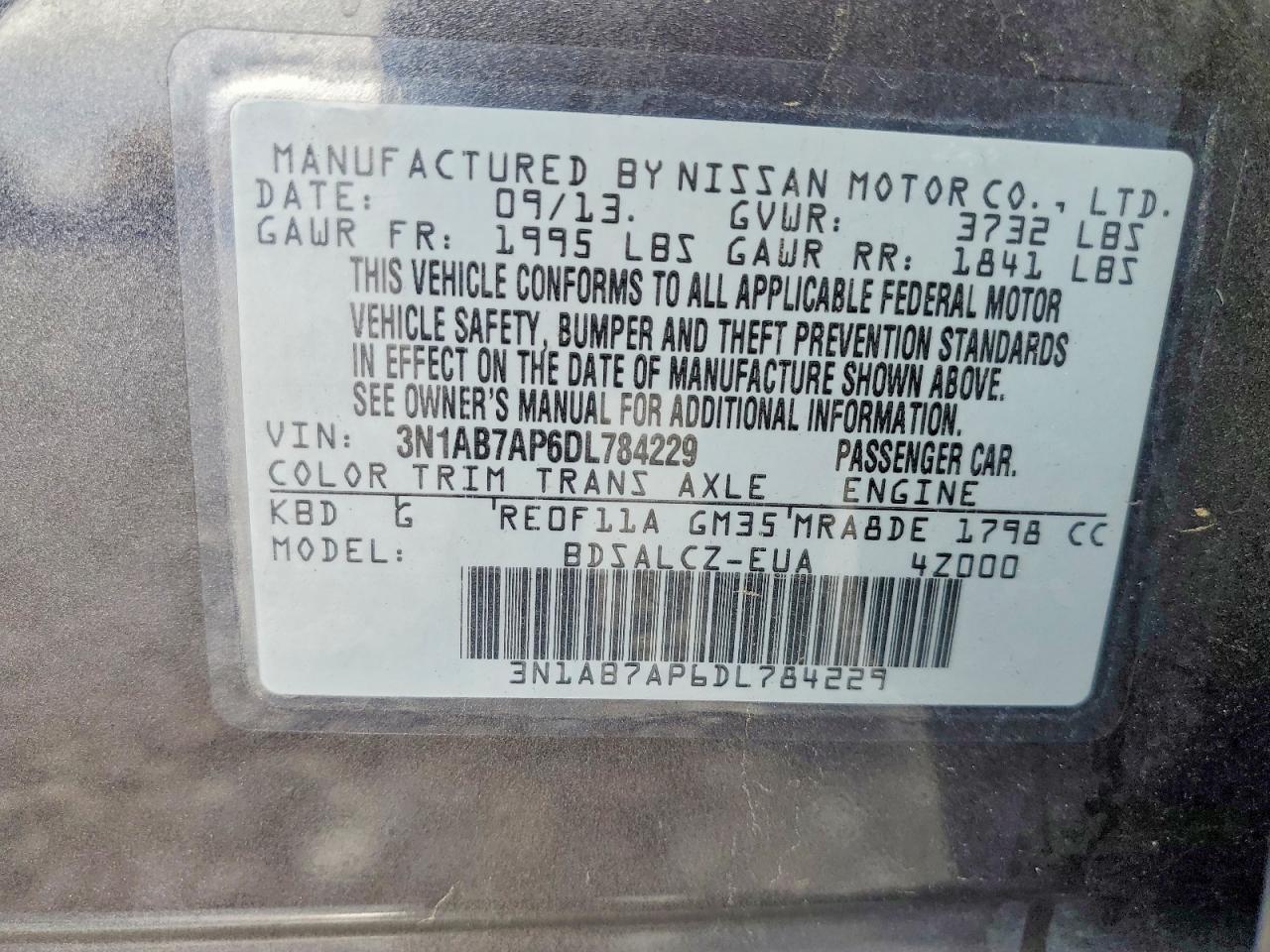 2013 NISSAN SENTRA S photo 12