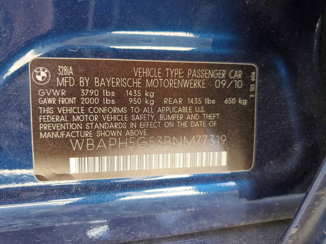 2011 BMW 328 I SULEV photo 12