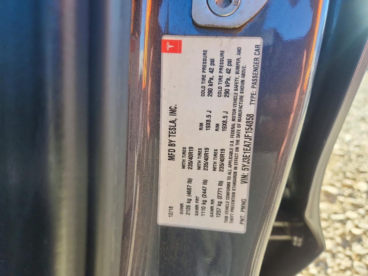 2018 TESLA MODEL 3 photo 13