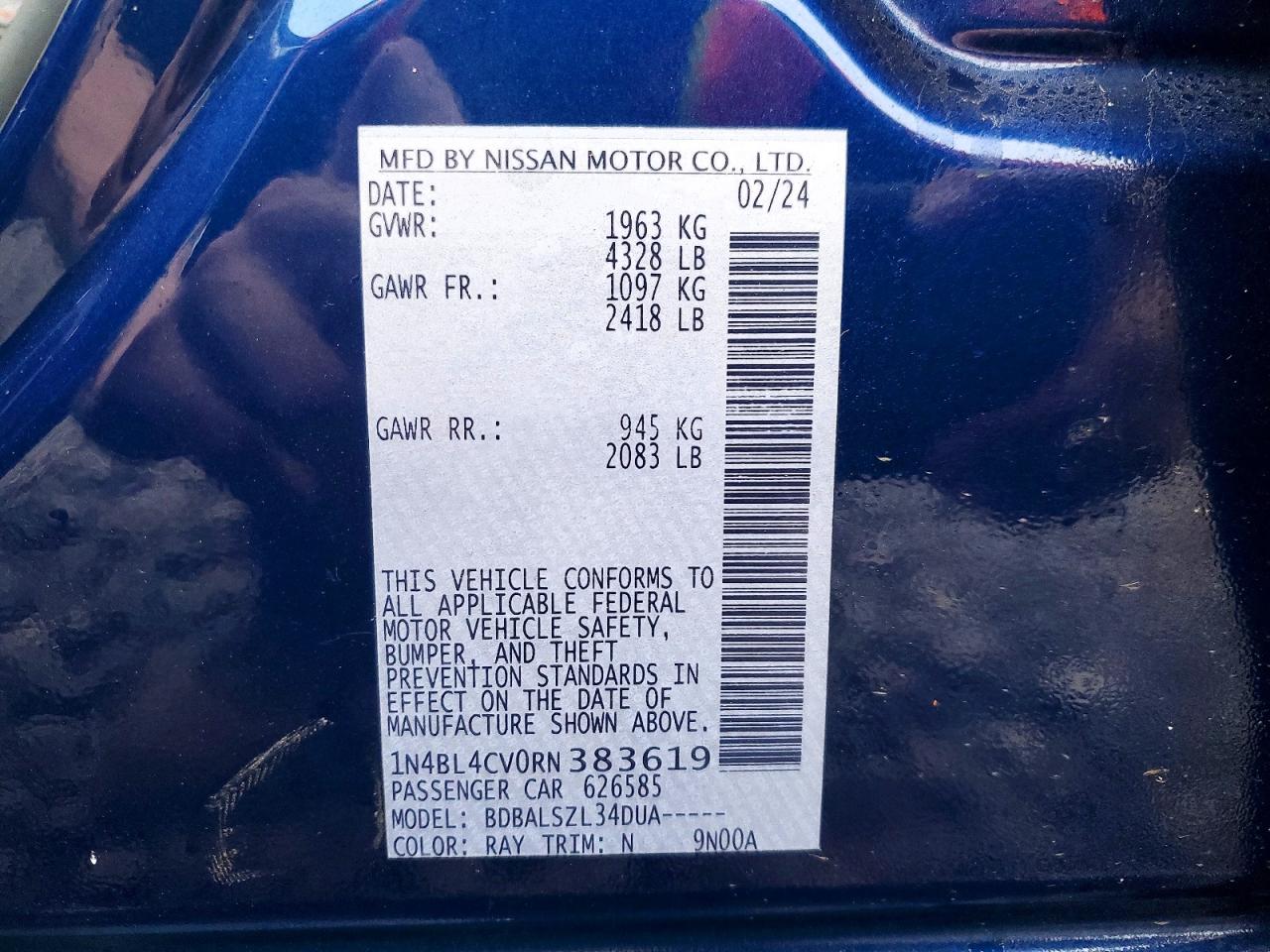 2024 NISSAN ALTIMA 2.5 SR photo 13