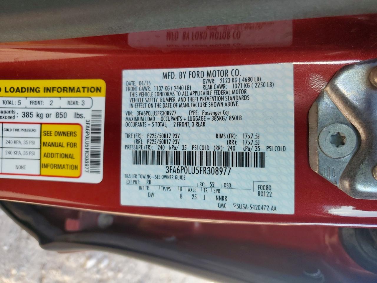 2015 FORD FUSION SE HYBRID photo 34