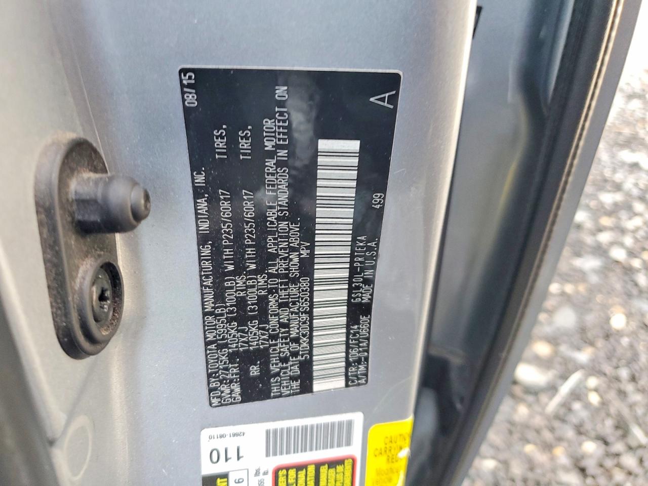 2015 TOYOTA SIENNA LE 8-PASSENGER photo 13