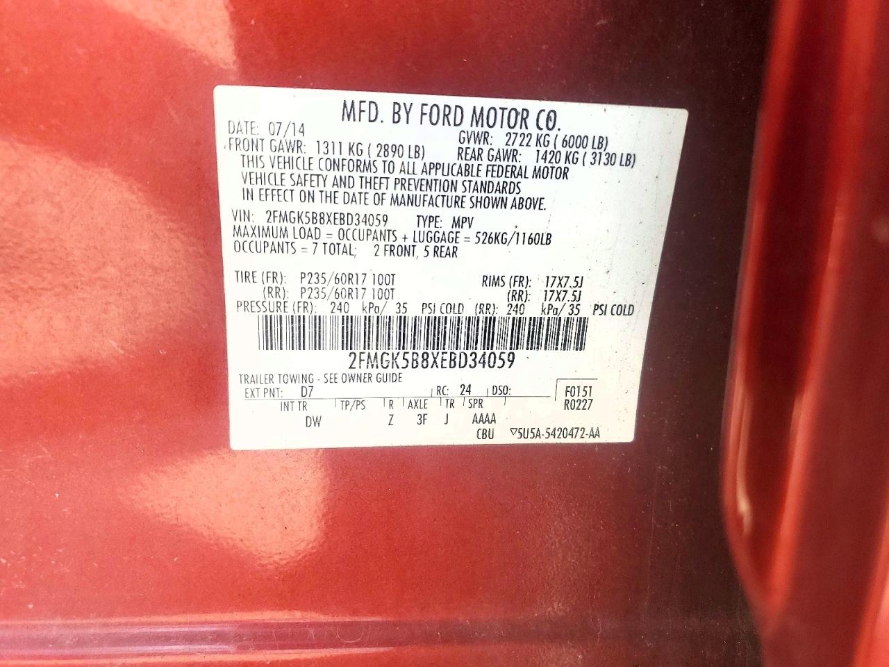 2014 FORD FLEX SE photo 12