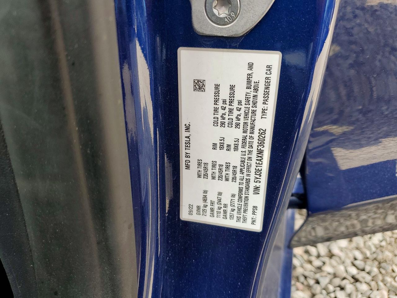 2022 TESLA MODEL 3 photo 23
