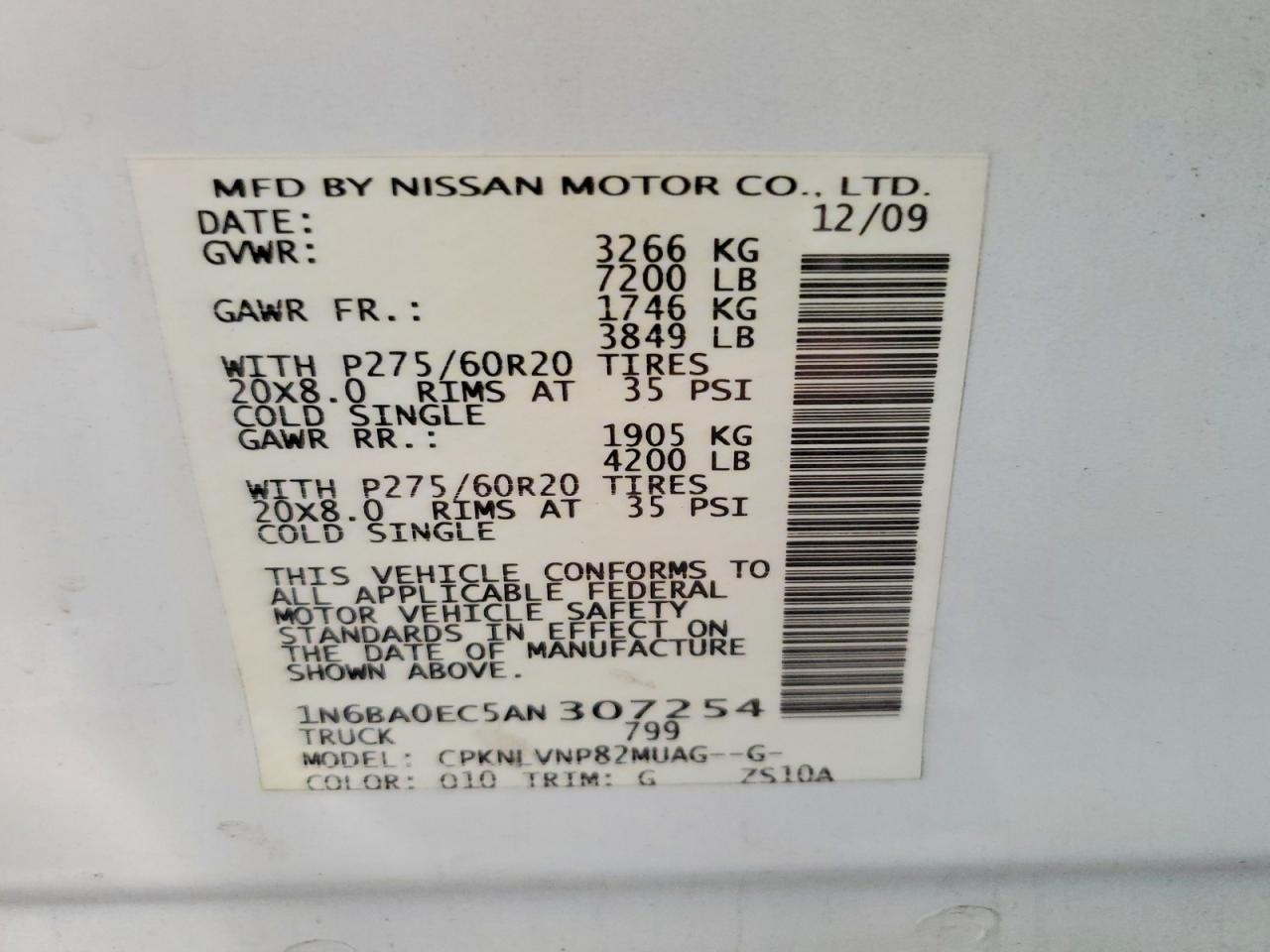 2010 NISSAN TITAN SE photo 12