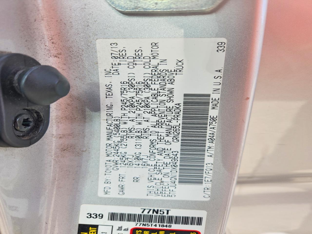 2013 TOYOTA TACOMA PRERUNNER V6 photo 23