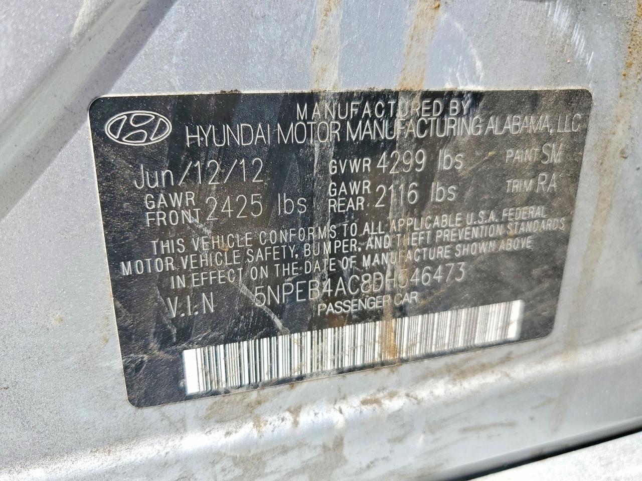2013 HYUNDAI SONATA GLS photo 23