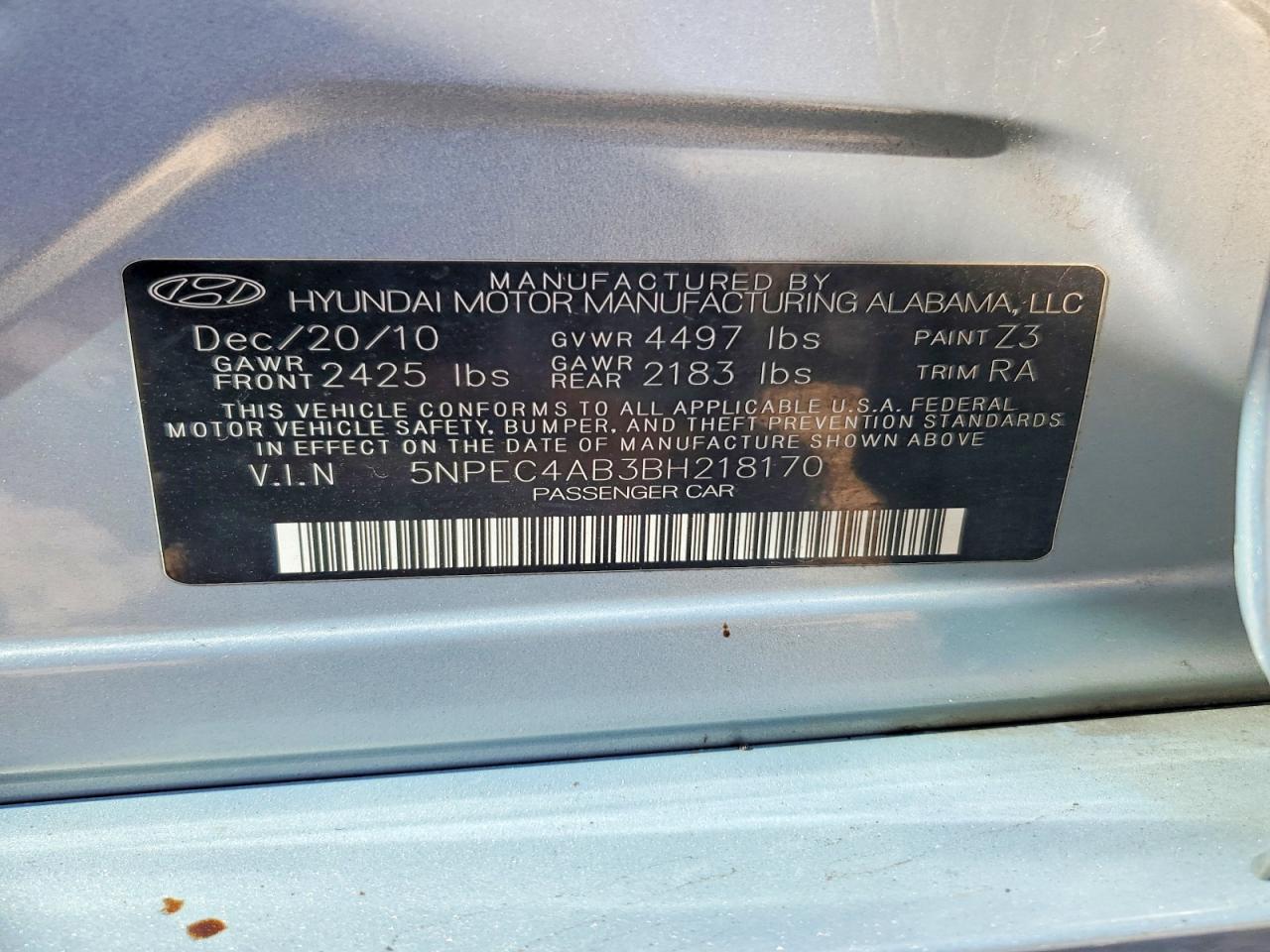 2011 HYUNDAI SONATA LIMITED 2.0T photo 37