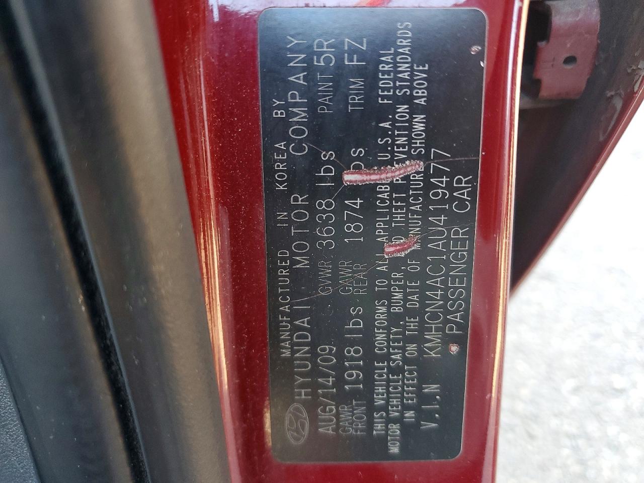 2010 HYUNDAI ACCENT photo 37