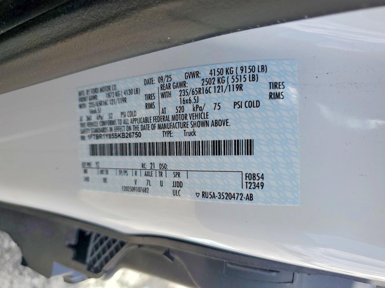 2025 FORD TRANSIT 250 DELIVERY VAN photo 25