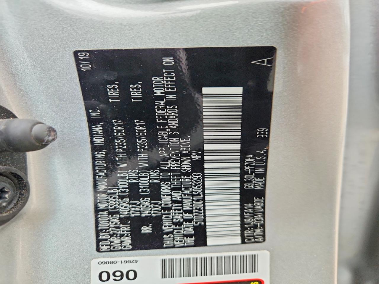 2020 TOYOTA SIENNA L 7-PASSENGER photo 14