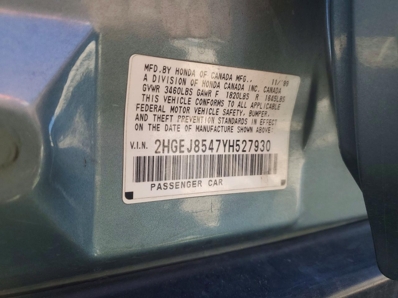 2000 HONDA CIVIC EX photo 12