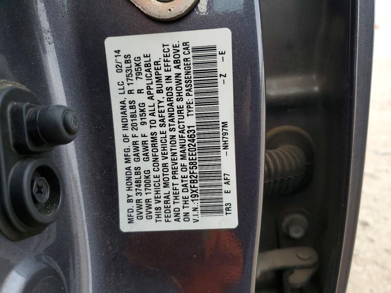 2014 HONDA CIVIC LX photo 12
