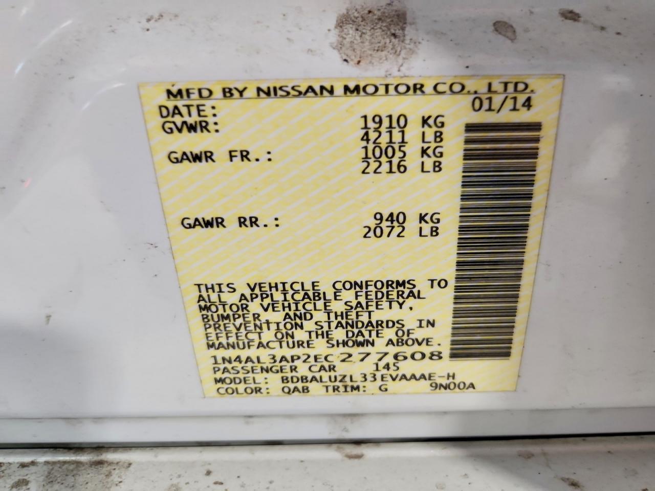 2014 NISSAN ALTIMA 2.5 SV photo 34