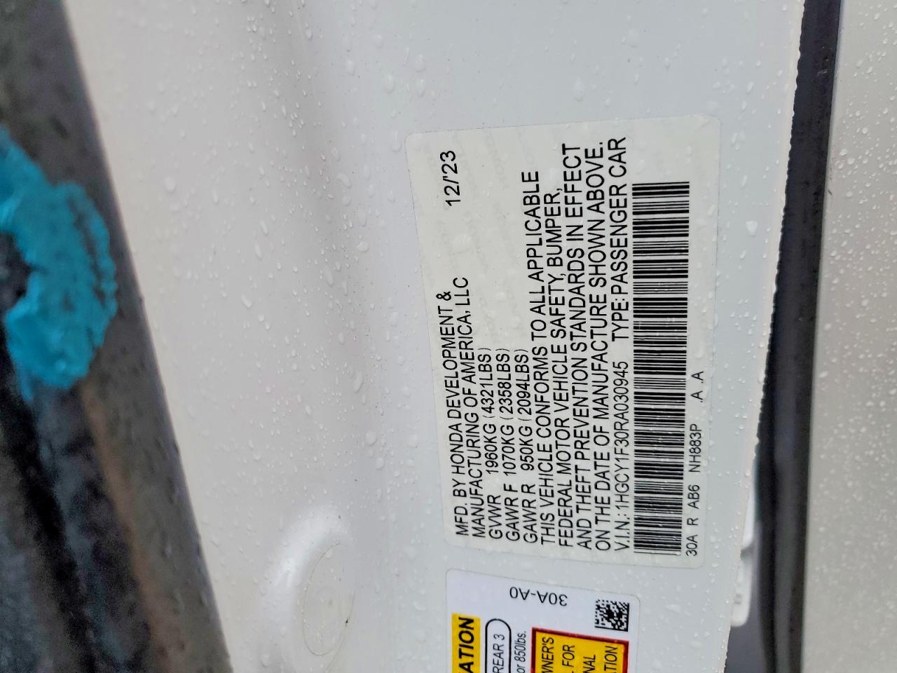 2024 HONDA ACCORD EX photo 23