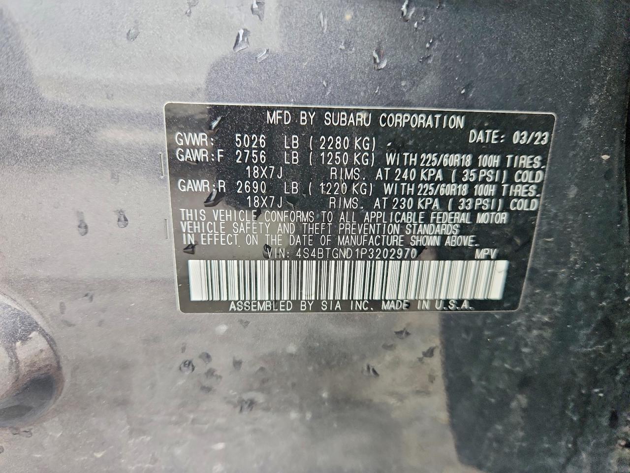 2023 SUBARU OUTBACK LIMITED XT photo 37